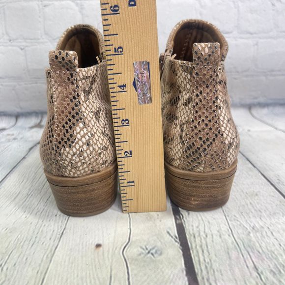 Baretraps Booties Women's Size 7.5 Brown Animal Print Snake Ankle Boots Shoes - Picture 7 of 14